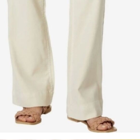 Faherty Stretch Terry Cotton Wide Leg Front Patch Pocket White Pants Size 31 - Picture 4 of 7